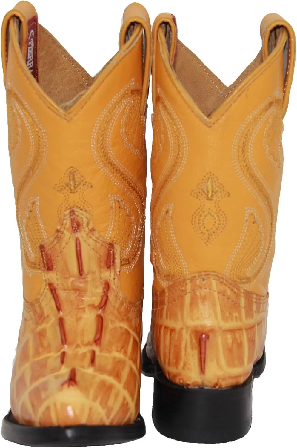 Kids Crocodile Alligator Print Western Cowboy Leather Boots Toddler Little Kid