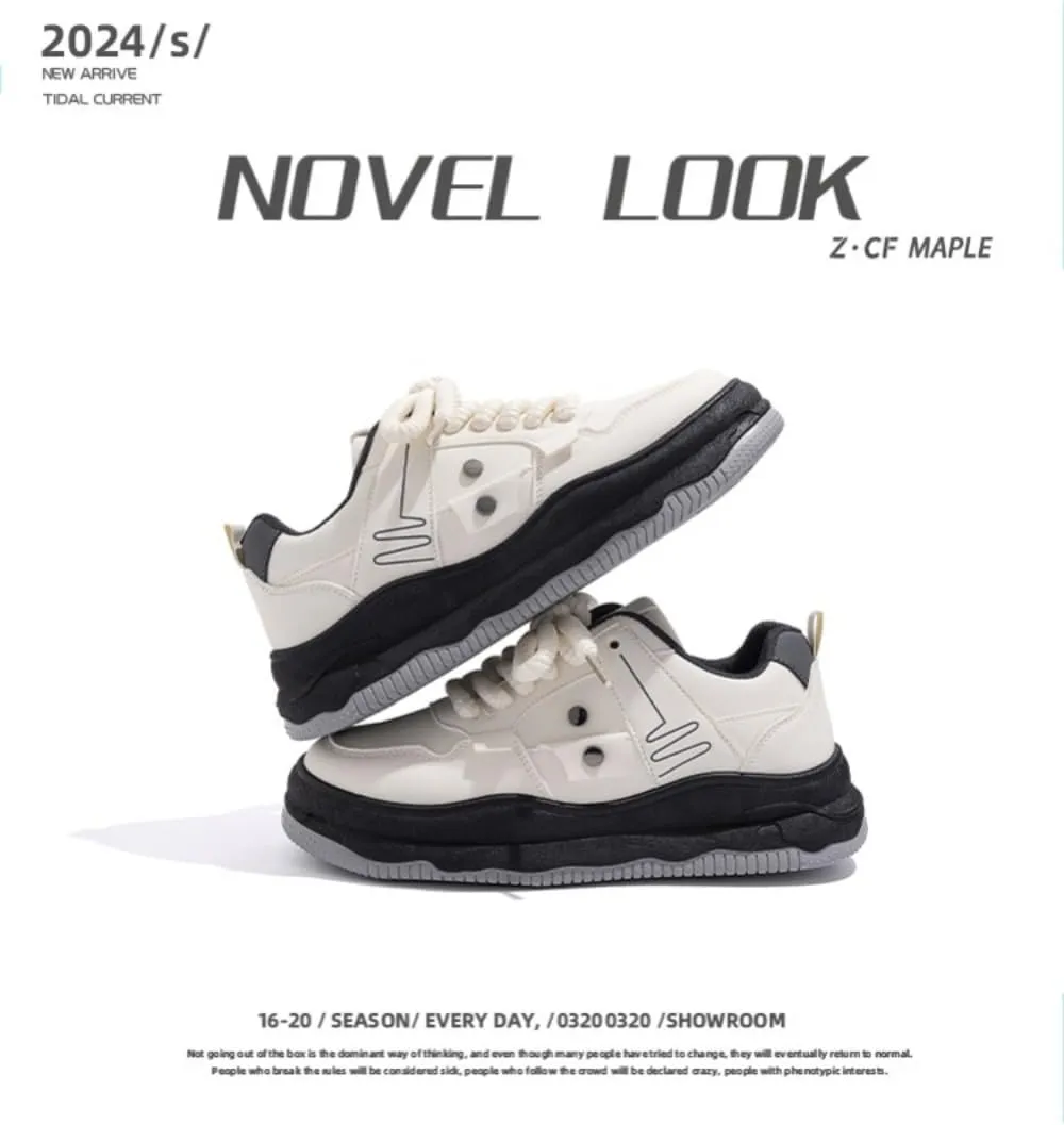 Korean Chunky White Sneakers | Kawaii Academy Style | Cloud Sole & Hidden Heel Lift | Comfortable Dad Shoes for Women | Trendy Outfit | Gift for Daughter | Travel-Friendly