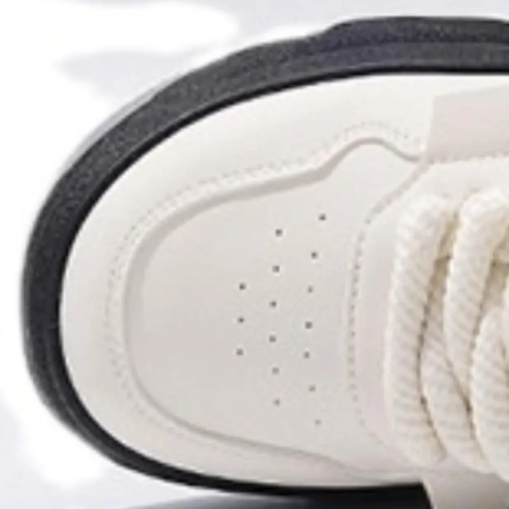 Korean Chunky White Sneakers | Kawaii Academy Style | Cloud Sole & Hidden Heel Lift | Comfortable Dad Shoes for Women | Trendy Outfit | Gift for Daughter | Travel-Friendly