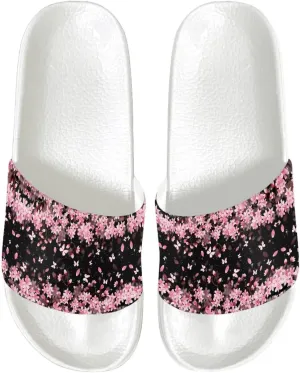 Ladies Pillow House Slide Sandals Open Toe White Flat Shoes Ultra Cushion Sandals Single Band Bath Shower Shoes Travel-friendly Flip Flops