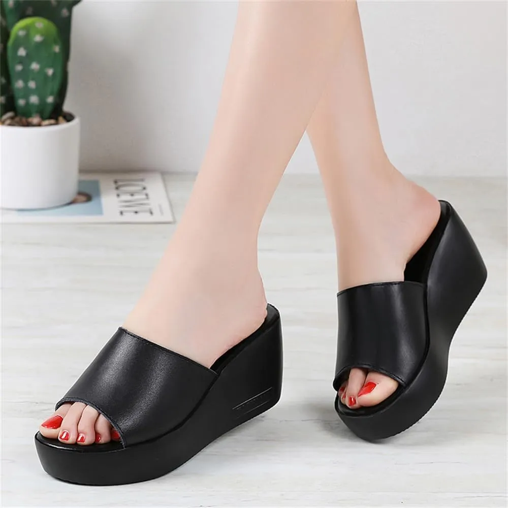 Ladies Platform Sandals - Casual Fashion Wedge Summer Beach Shoes - Comfortable Lightweight Slippers - Z Shape Ladies Rhinestone Wedge Sandals