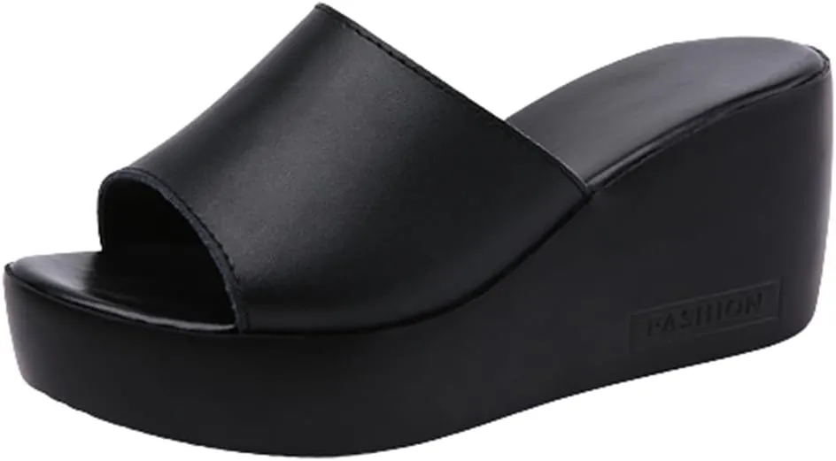 Ladies Platform Sandals - Casual Fashion Wedge Summer Beach Shoes - Comfortable Lightweight Slippers - Z Shape Ladies Rhinestone Wedge Sandals