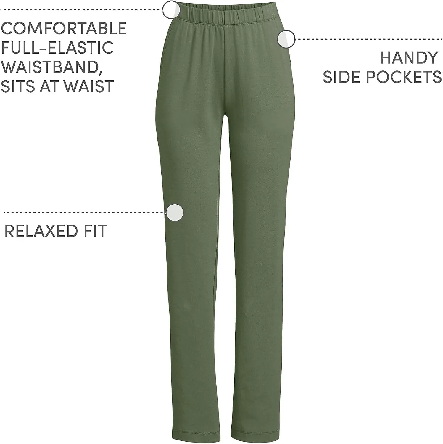 Lands' End Women's Sport Knit High Rise Pants