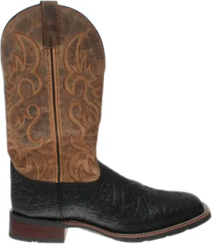 Laredo Men's Topeka Square Toe Cowboy Boots Western, Black-Tan, 13 X-Wide