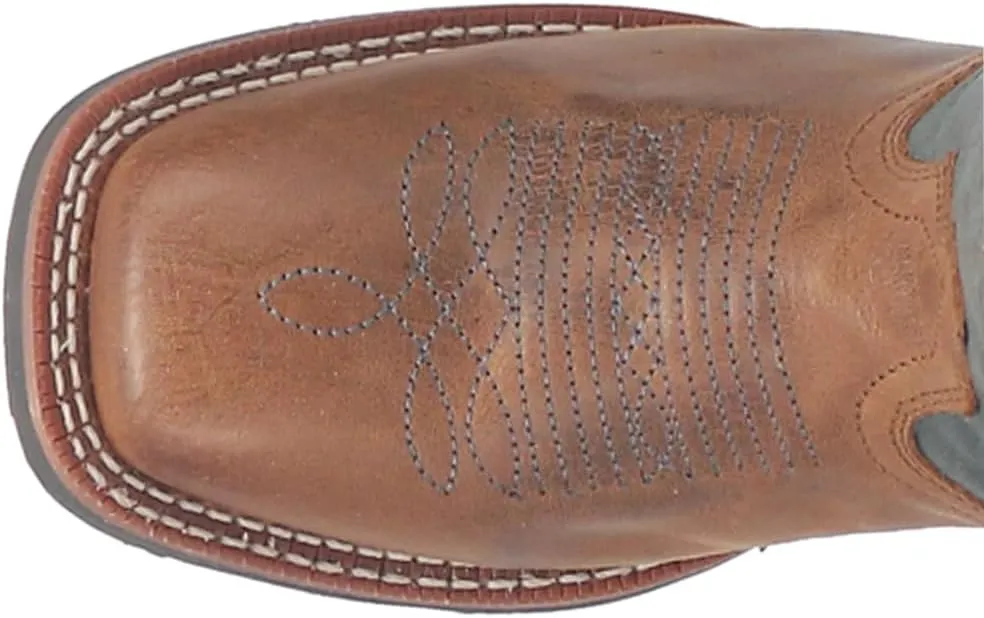Laredo Womens Early Star Patriotic Square Toe Casual Boots Mid Calf Low Heel 1-2" - Brown