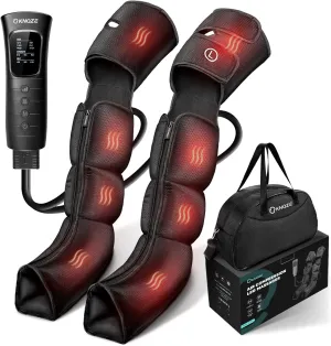 Leg Massager with Heat and Air Compression for Circulation and Pain Relief, 3-in-1 Foot Calf & Thigh Massage for Swollen Legs Edema RLS, 6 Modes & 3 Intensities, Gifts for Mom Dad (Blue)