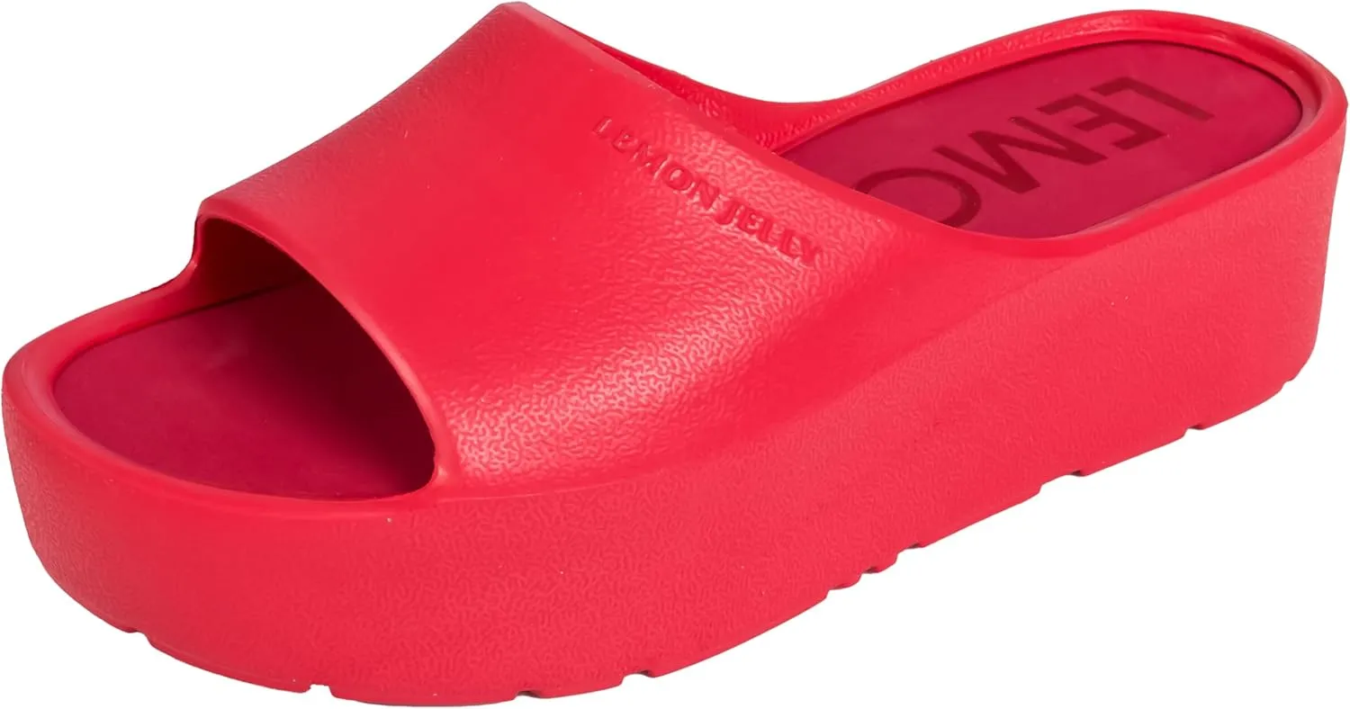 Lemon Jelly Women's Sunny Platform Sandals - Cute Water-Friendly Comfort Wedges for the Beach or Casual Wear - Super Lightweight Slip-On Flip Flops for Ladies
