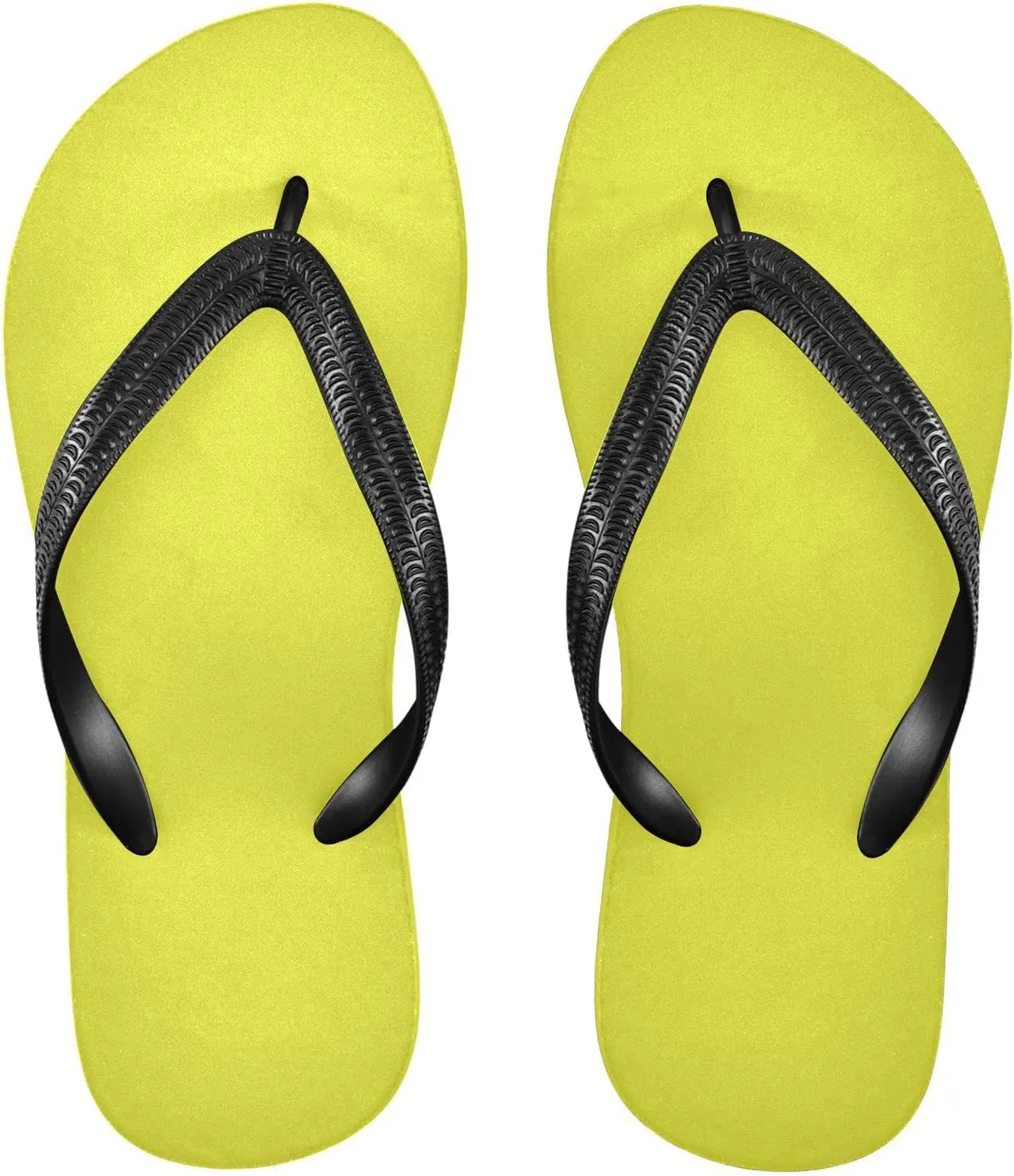 Lemon Yellow Womens Flip Flops Summer Beach Sandals Casual Thong Slippers Comfortable Shower Slippers Non Slip Water Sandals shoes XXL