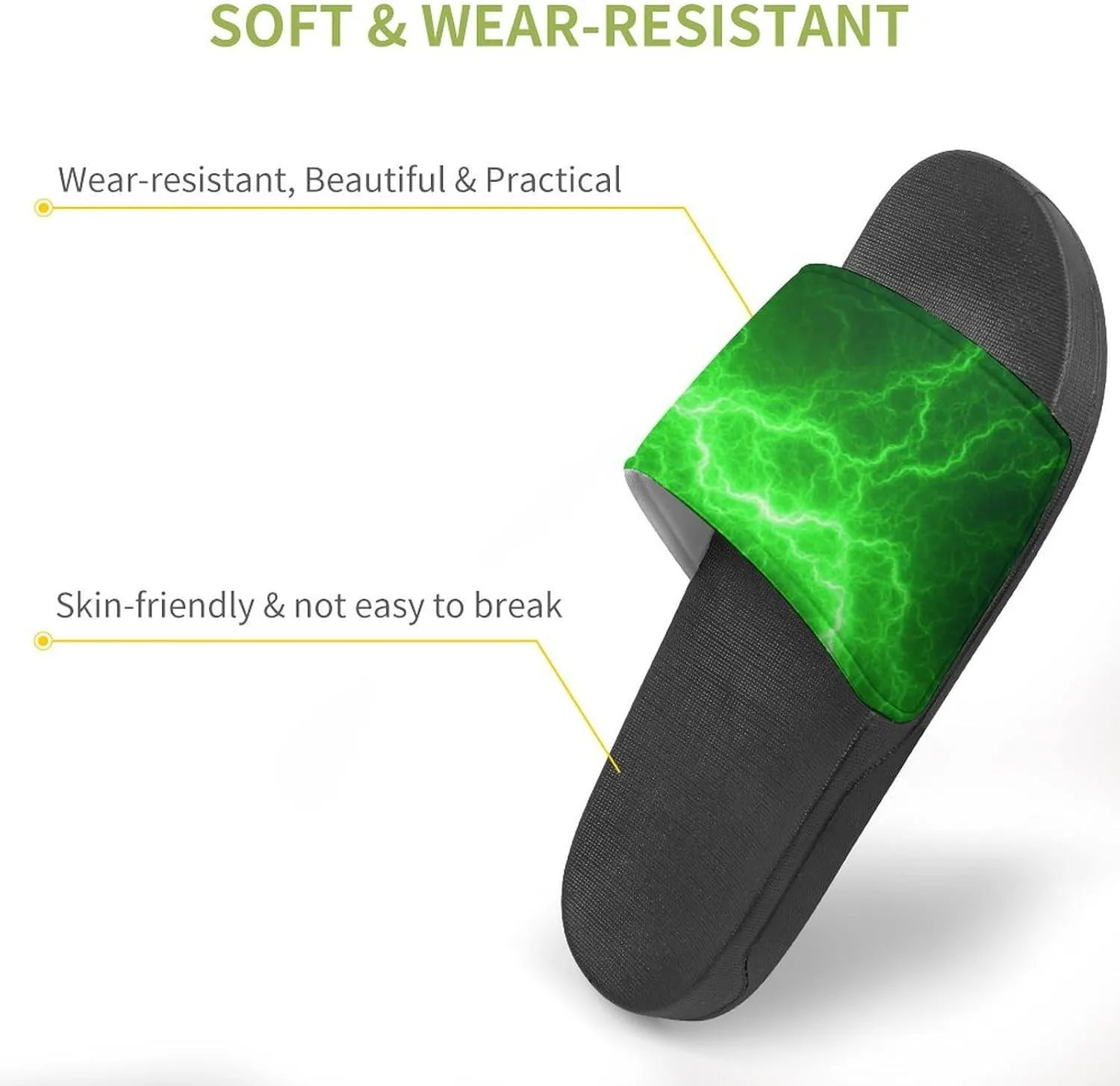 Lightning PVC Home Slippers Man Women Non Slip Bath Open Toe Shoes Lightweight Indoor Sandals Summer Beach Slides