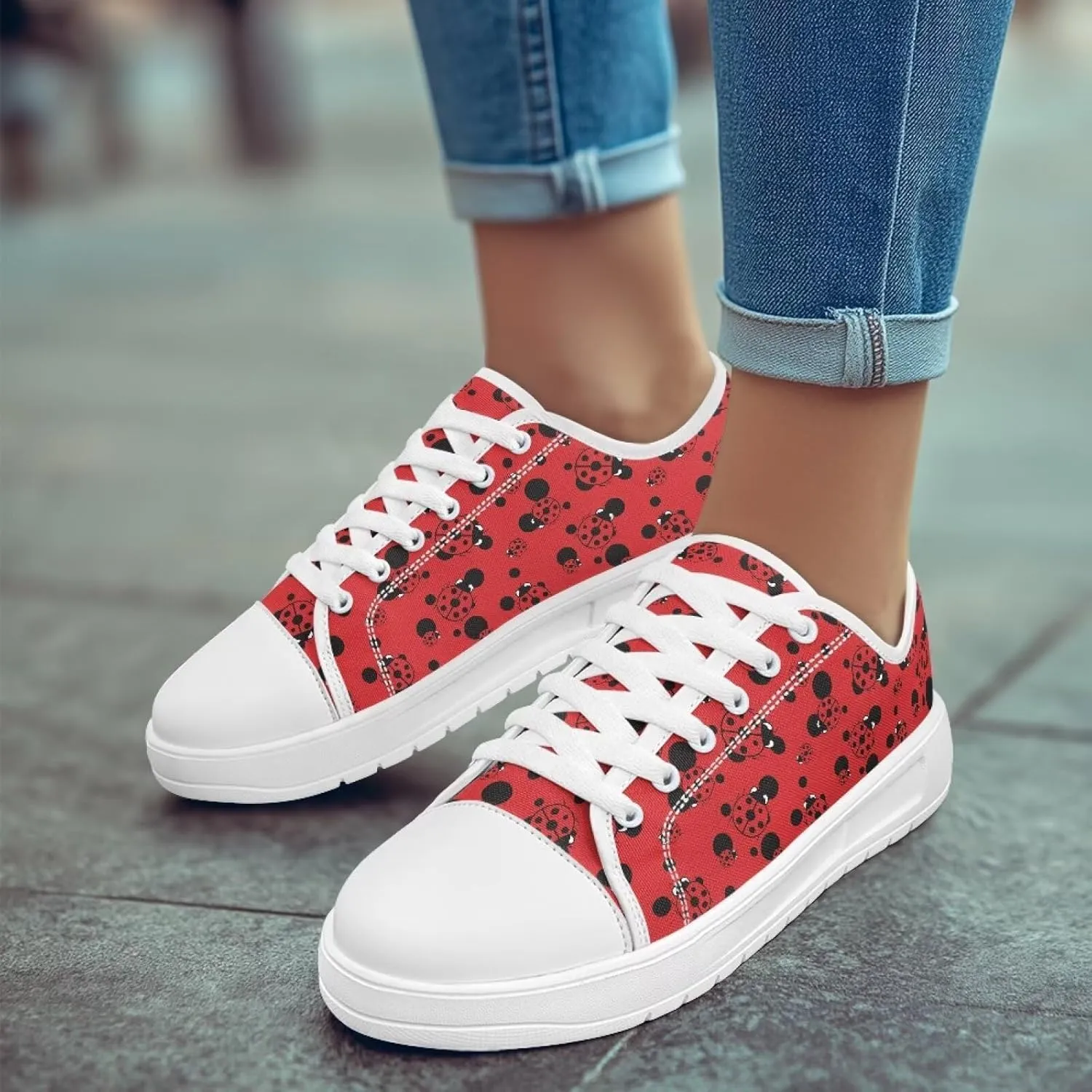 Low Tops Canvas Shoes for Women Girl Classic Lace Up Fashion Sneaker Street Casual Canvas Shoes No Laces 5.5-13.5