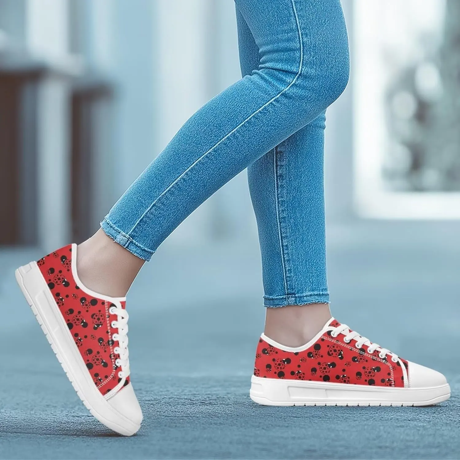 Low Tops Canvas Shoes for Women Girl Classic Lace Up Fashion Sneaker Street Casual Canvas Shoes No Laces 5.5-13.5