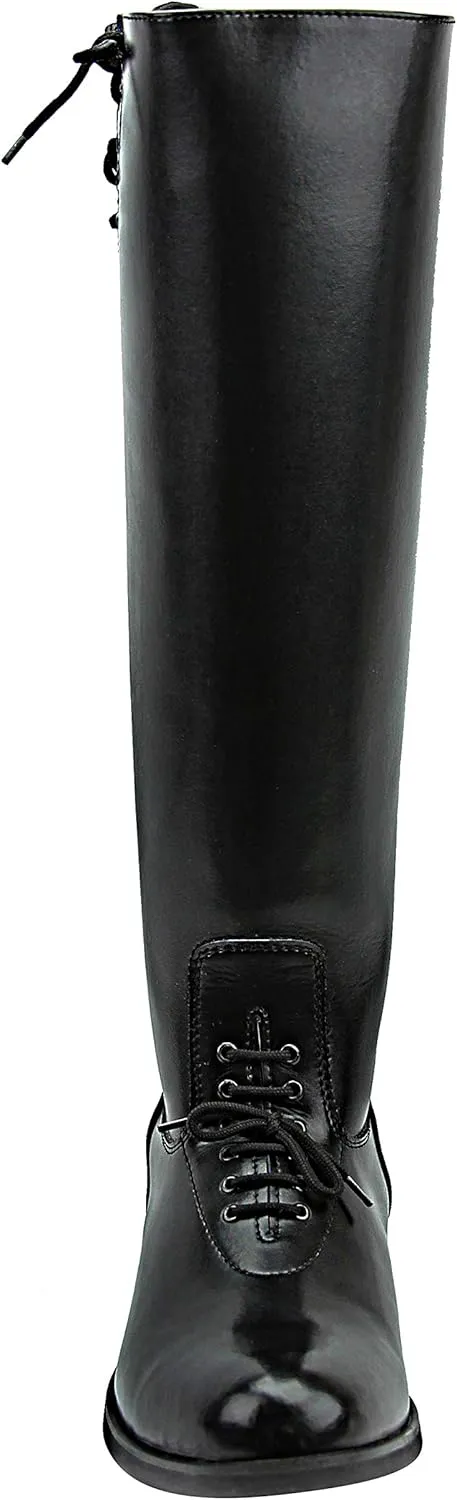 MB-2 Men's Mens Motorcycle Police Patrol Leather Tall Knee High Riding Boots Color Black
