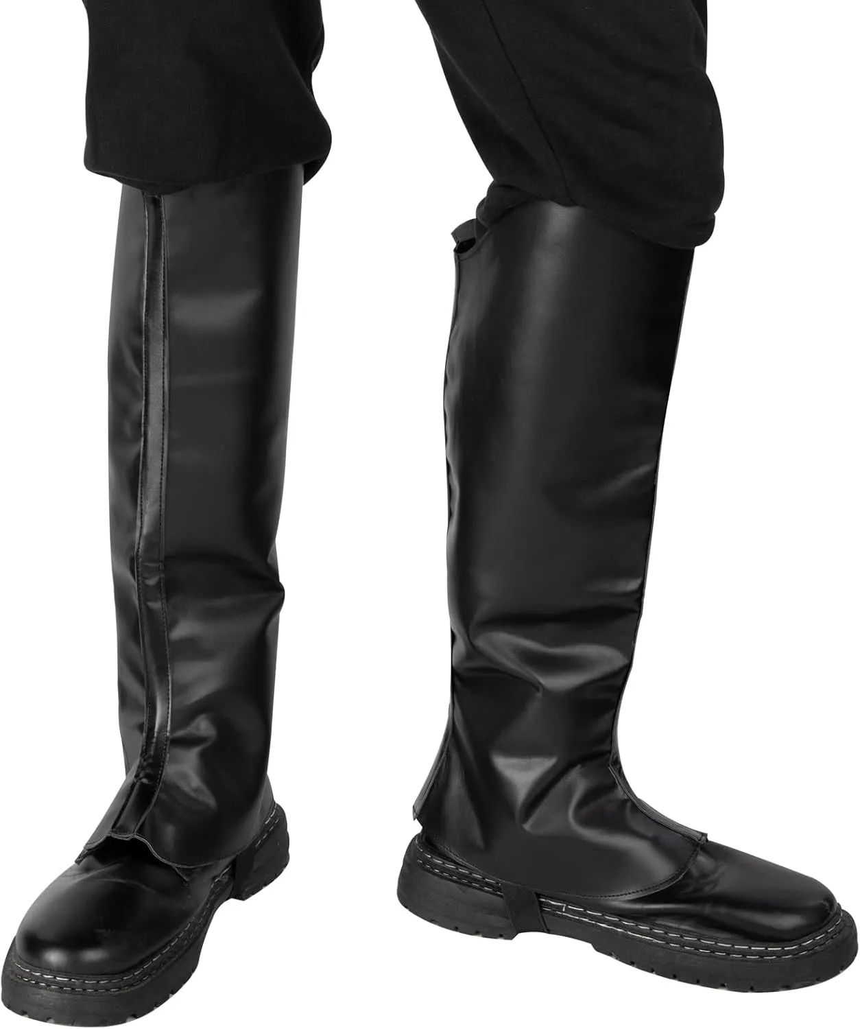Medieval Boot Cover Men Faux Leather Pirate Renaissance Boot Covers for Halloween Cosplay Costume