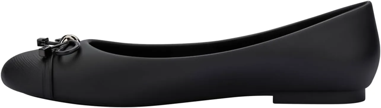 Melissa Doll V Jelly Flats for Women - Soft & Flexible Ballet Flats for Women, Bow Applique, Slip-on Closed-Toe Jelly Shoes