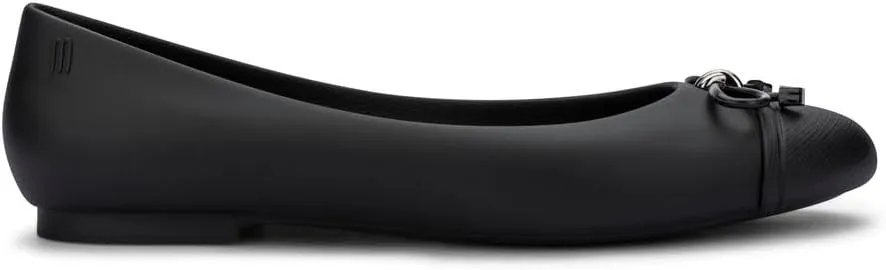 Melissa Doll V Jelly Flats for Women - Soft & Flexible Ballet Flats for Women, Bow Applique, Slip-on Closed-Toe Jelly Shoes