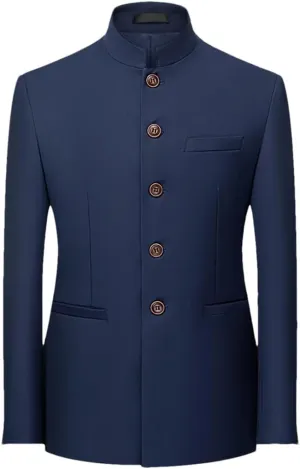 Men’S Blazer Single Breasted Long Sleeve Regular Length Casual Wedding Business Suit Coat