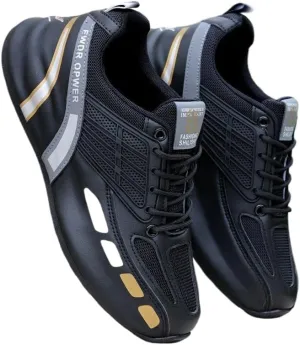Men's Color Block Trendy Sneakers for Outdoor Activities, Casual Soft Sole Shoes Non Slip Comfy Jogging Shoes