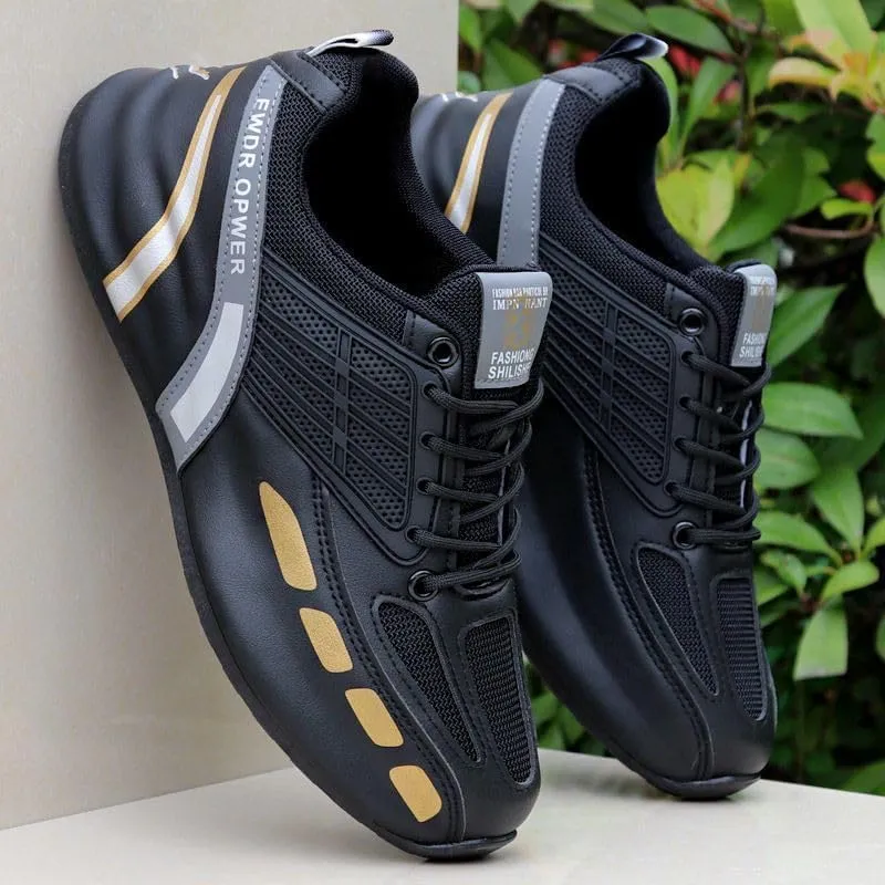 Men's Color Block Trendy Sneakers for Outdoor Activities, Casual Soft Sole Shoes Non Slip Comfy Jogging Shoes