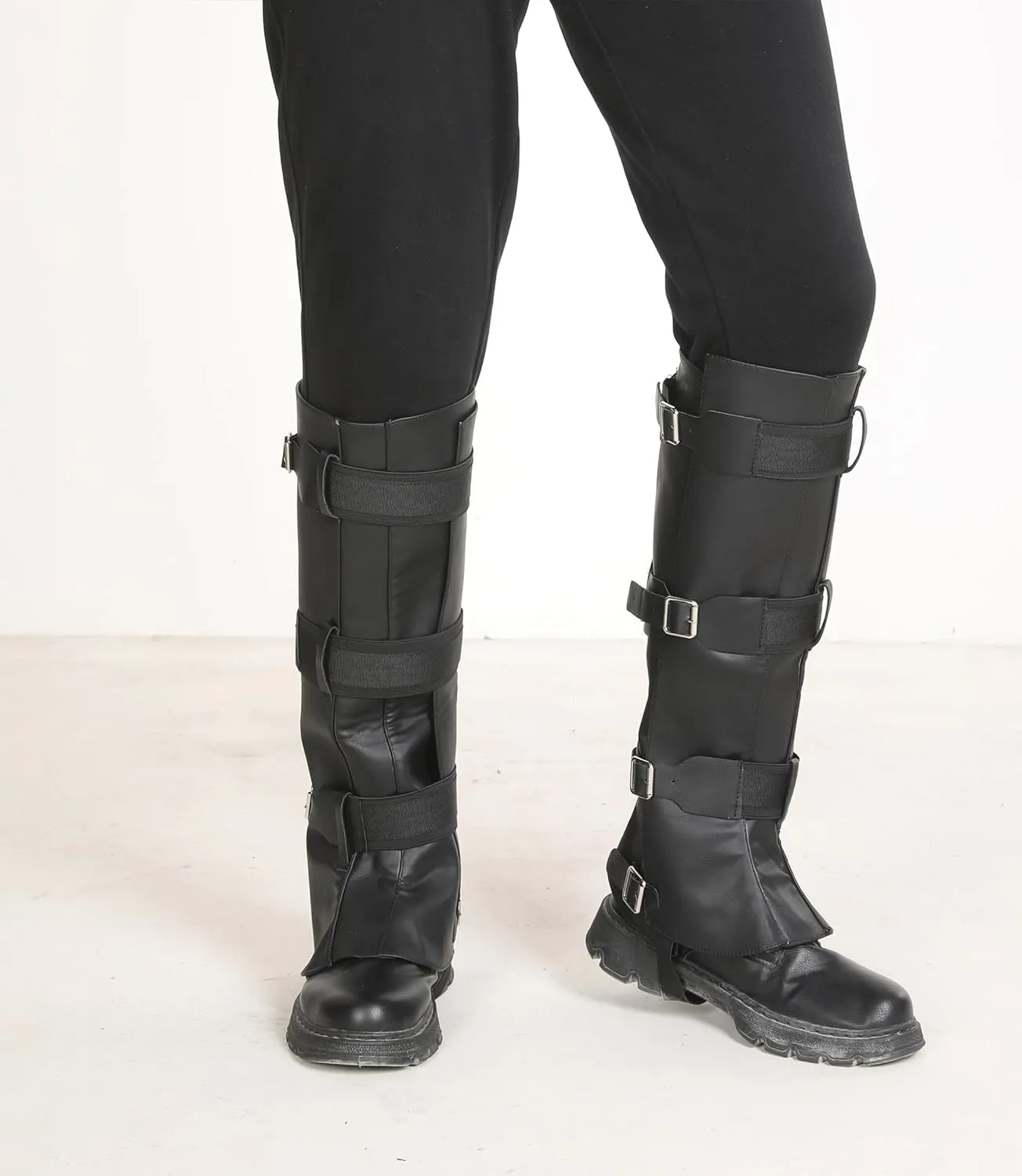 Men's Costume Boot Cover Renaissance Pirate Boots Cover PU Leather Steampunk Shoes Cover,Viking Medieval Boot Cover Leg Gaiters Cosplay Accessary