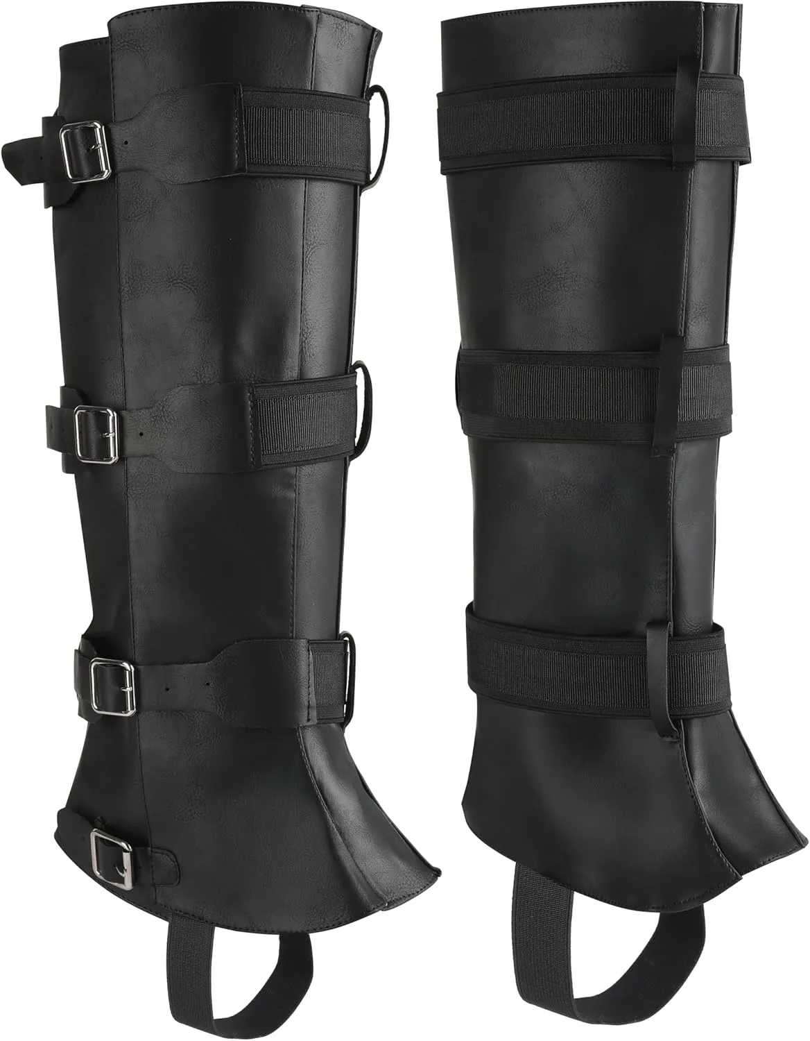 Men's Costume Boot Cover Renaissance Pirate Boots Cover PU Leather Steampunk Shoes Cover,Viking Medieval Boot Cover Leg Gaiters Cosplay Accessary