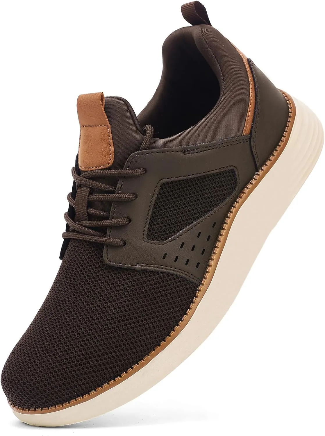 Men's Fashion Dress Mesh Sneakers Casual Walking Business Oxfords Lace-Up Comfortable Breathable Lightweight Shoes