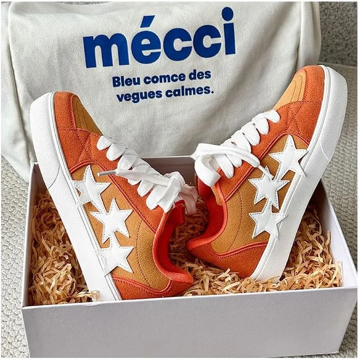 Men's Fashion Star Sneaker Lace Up Low Top - Fashion Star-Embossed Casual Comfortable Walking Shoes