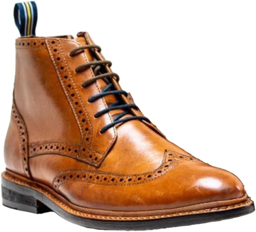 Mens Genuine Leather Ashmoor Lace Up Boots Goodyear Welted Brogue Ankle Smart Casual Shoes