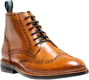 Mens Genuine Leather Ashmoor Lace Up Boots Goodyear Welted Brogue Ankle Smart Casual Shoes