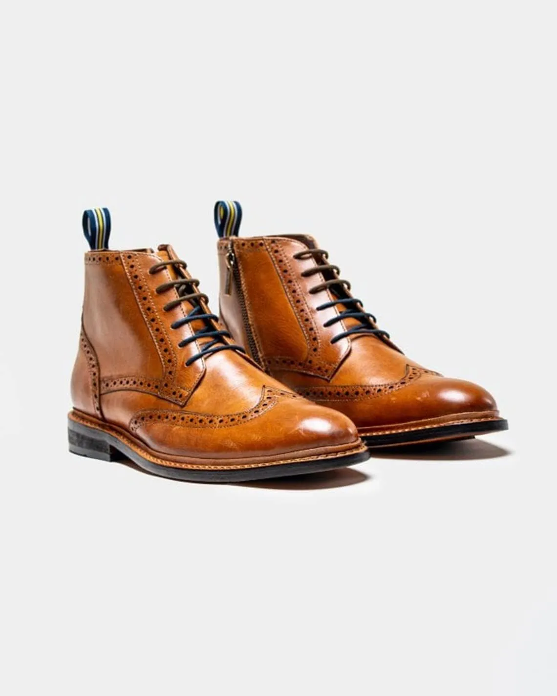 Mens Genuine Leather Ashmoor Lace Up Boots Goodyear Welted Brogue Ankle Smart Casual Shoes