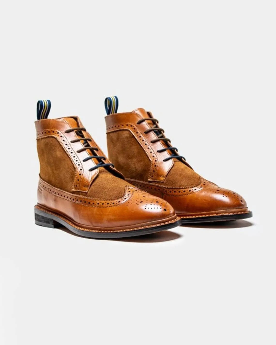 Mens Genuine Leather Suede Lace Up Boots Goodyear Welted Brogue Ankle Smart Casual Shoes
