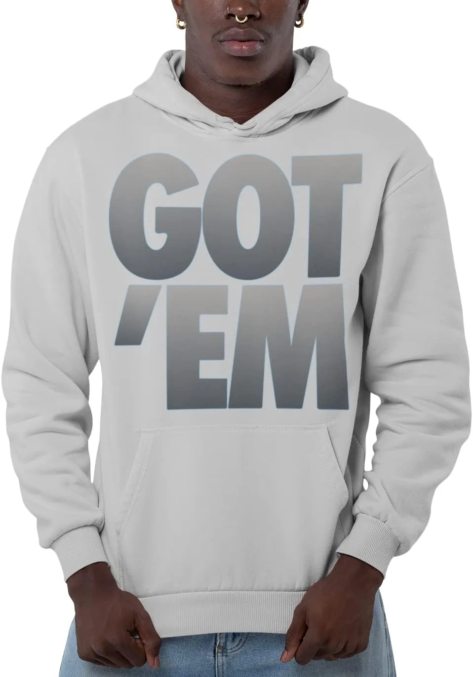Men's Graphic Hoodie Printed Jordan 6 Cool Gray Colors, Pullover To Match Jordans