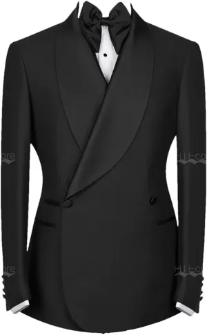 Men’S High-End Casual Single Breasted Suit Set with Straight Fit Pants Zipper Fly Formal Wedding Tuxedo
