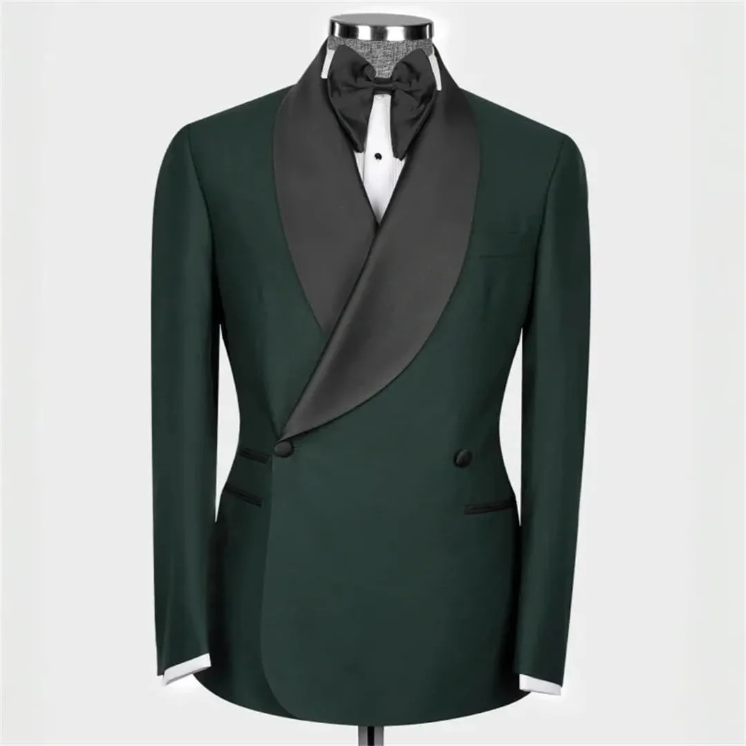 Men’S High-End Casual Single Breasted Suit Set with Straight Fit Pants Zipper Fly Formal Wedding Tuxedo