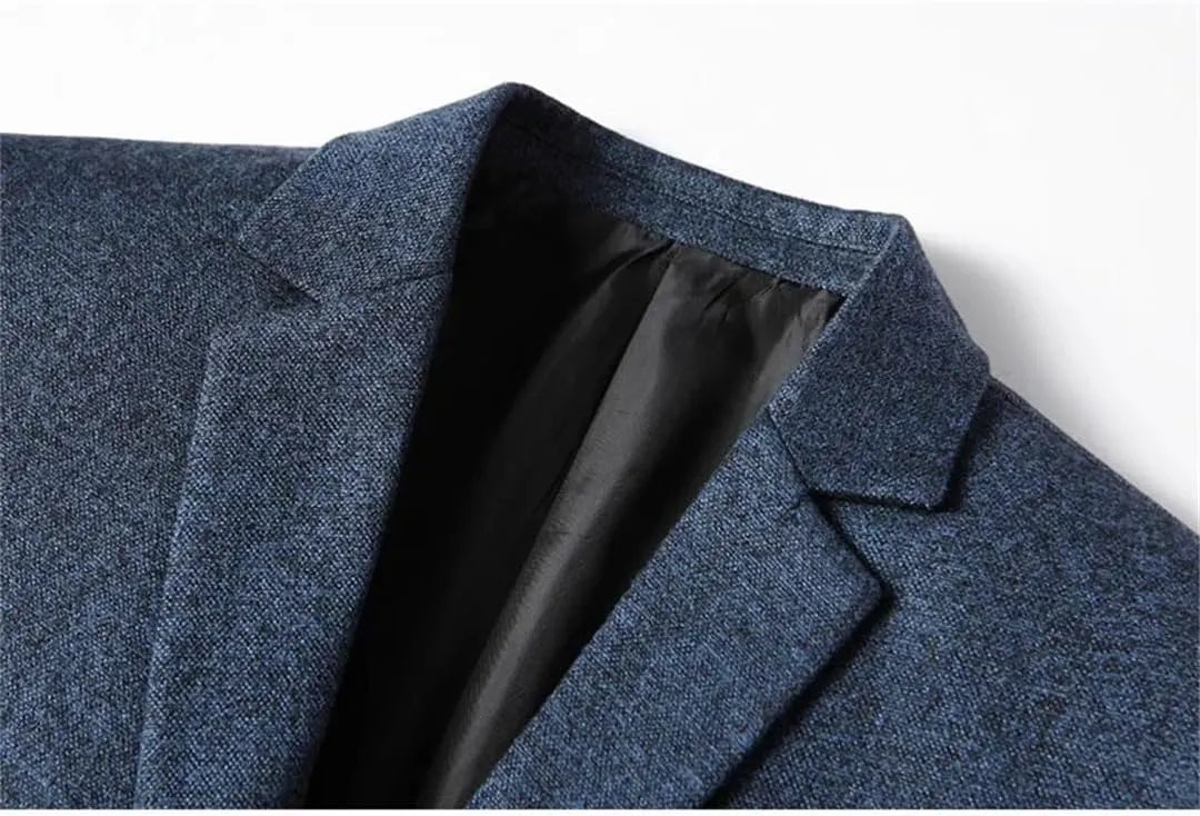 Men’S Slim Fit Single Breasted Notched Collar Long Sleeve Regular Length Business Casual Blazer