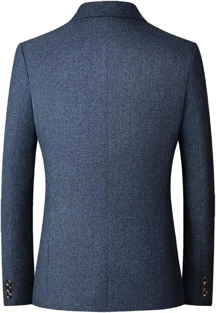 Men’S Slim Fit Single Breasted Notched Collar Long Sleeve Regular Length Business Casual Blazer