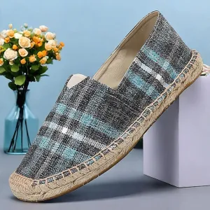 Men's Slip-On - Comfortable Canvas Espadrilles Summer Trendy Plaid All-in-one collection
