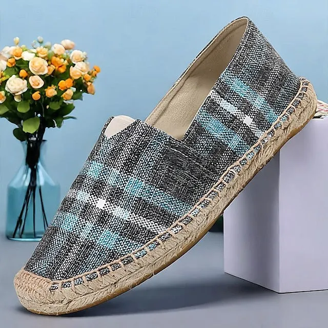 Men's Slip-On - Comfortable Canvas Espadrilles Summer Trendy Plaid All-in-one collection