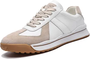 Men's Sports Casual Shoes Comfortable Cowhide Sneakers Soft Sole Lightweight Walking Outdoor Shoes Urban Style Business Casual Office Shoes