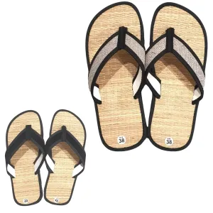 Mens Straw Slipper,Eco Friendly Mens Sandals,House Flip Flops (10, White Strap)