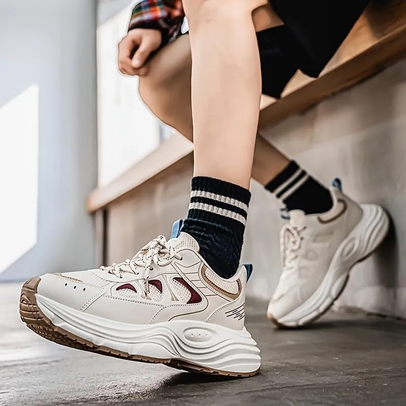 Men's Trendy Chunky Sneakers - Mesh Breathable Design with Height-Boosting Comfort | Street Style Shoes for Casual & Light Sports