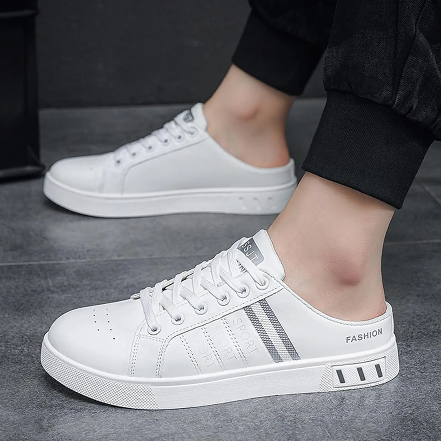 Men's Trendy Street Style Low Top Slip On Shoes, Comfortable Anti-slip Lace-up Wearable Sneakers, Suitable for Men's Outdoor Sports Hiking Running Shoes