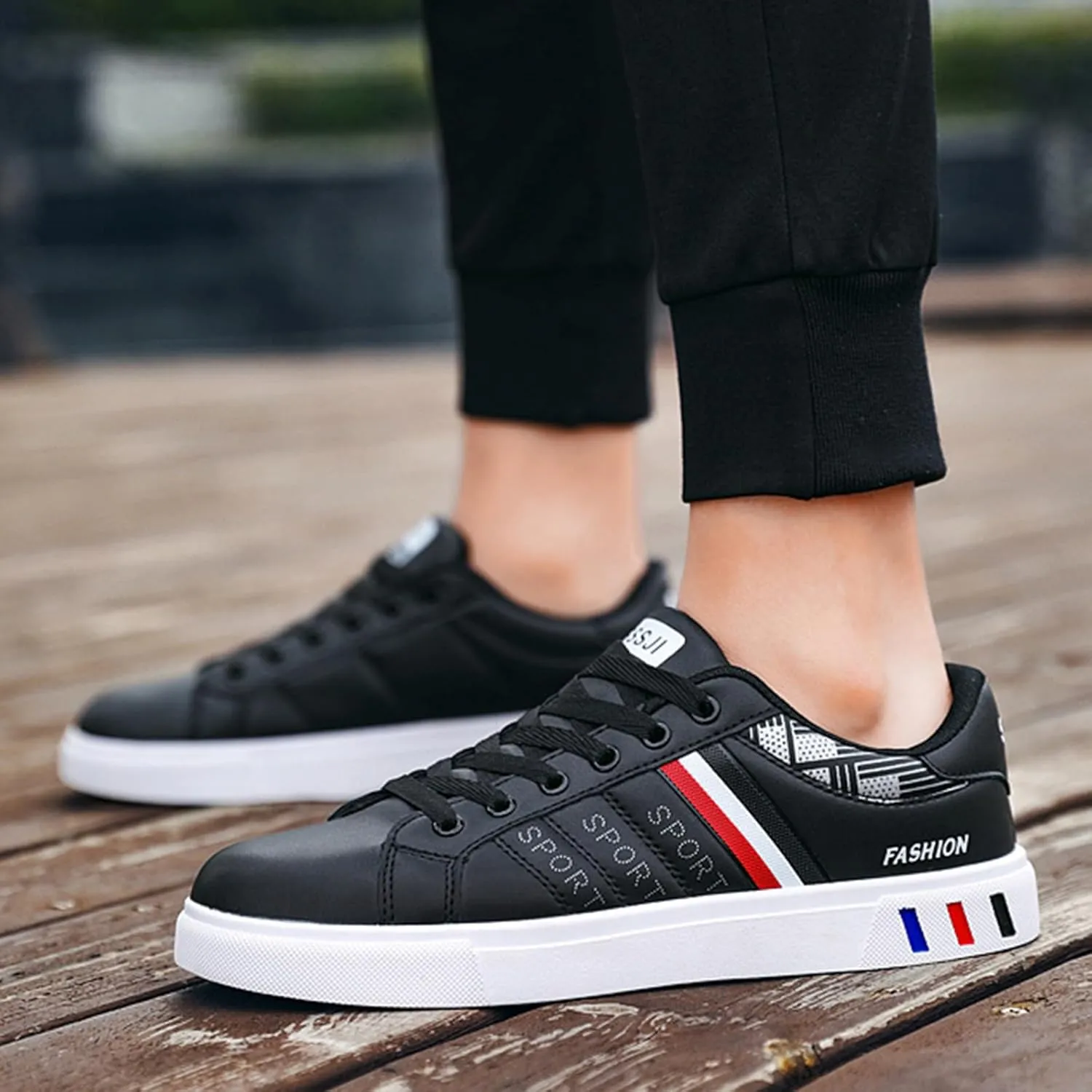Men's Trendy Street Style Low Top Slip On Shoes, Comfortable Anti-slip Lace-up Wearable Sneakers, Suitable for Men's Outdoor Sports Hiking Running Shoes