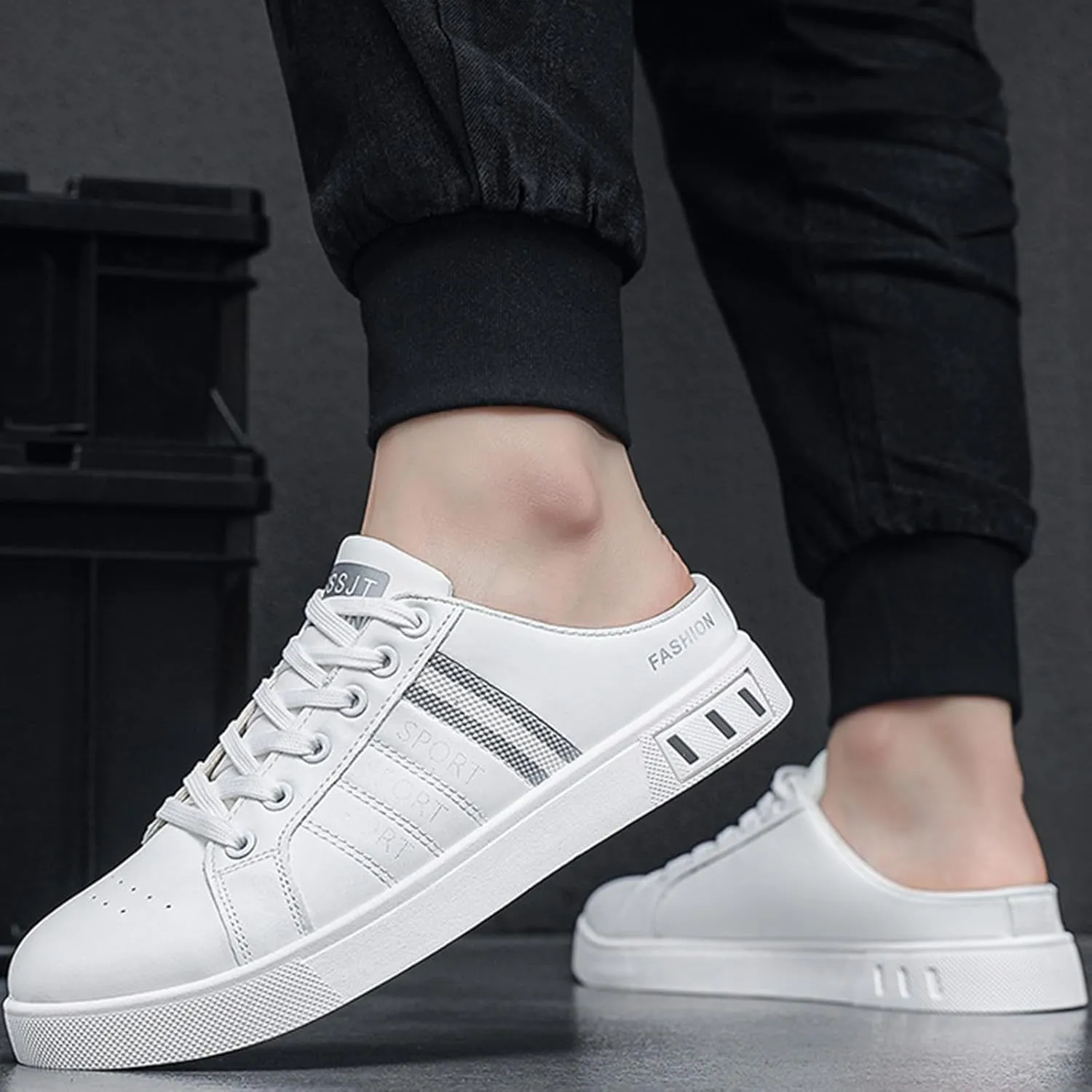 Men's Trendy Street Style Low Top Slip On Shoes, Comfortable Anti-slip Lace-up Wearable Sneakers, Suitable for Men's Outdoor Sports Hiking Running Shoes