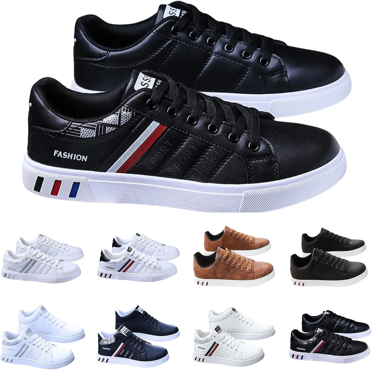 Men's Trendy Street Style Low Top Slip On Shoes, Comfortable Anti-slip Lace-up Wearable Sneakers, Suitable for Men's Outdoor Sports Hiking Running Shoes