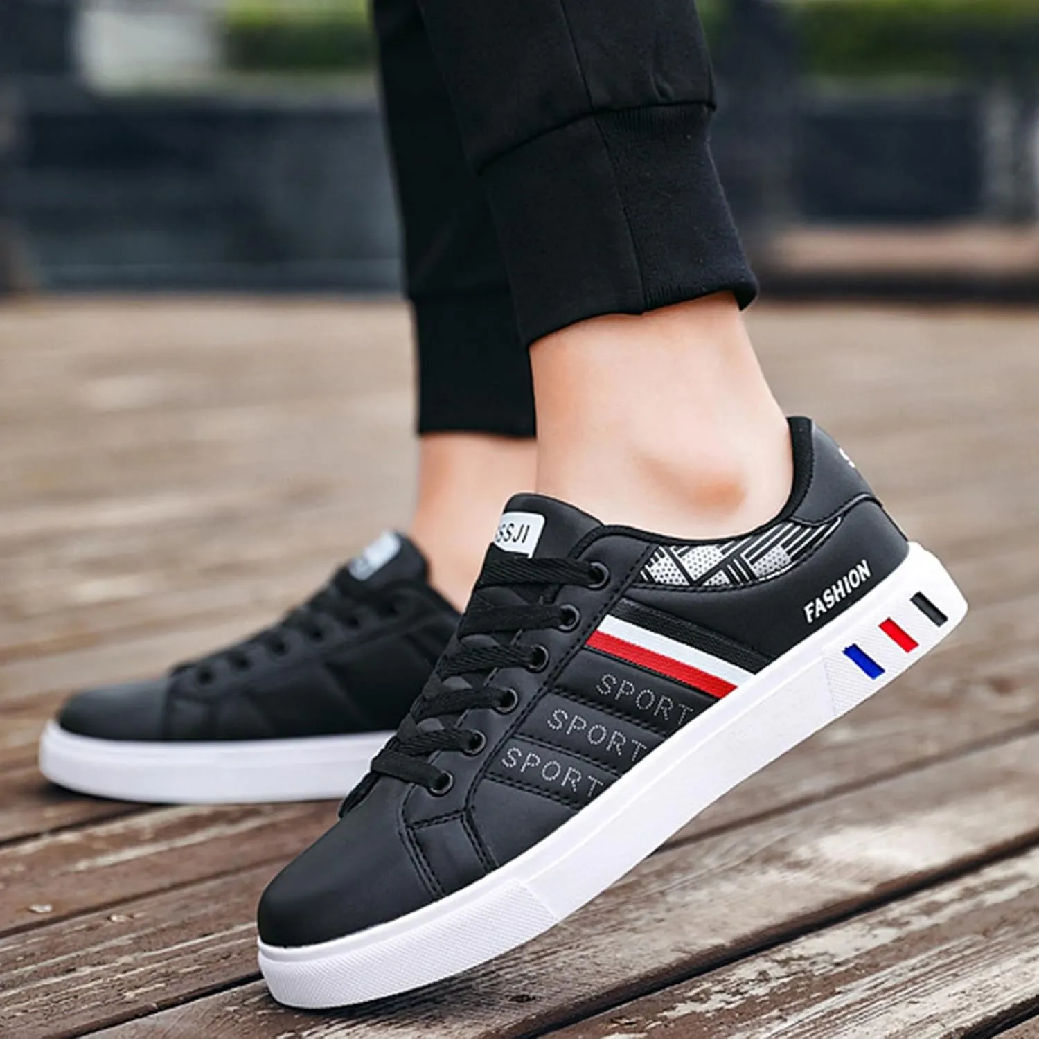 Men's Trendy Street Style Low Top Slip On Shoes, Comfortable Anti-slip Lace-up Wearable Sneakers, Suitable for Men's Outdoor Sports Hiking Running Shoes