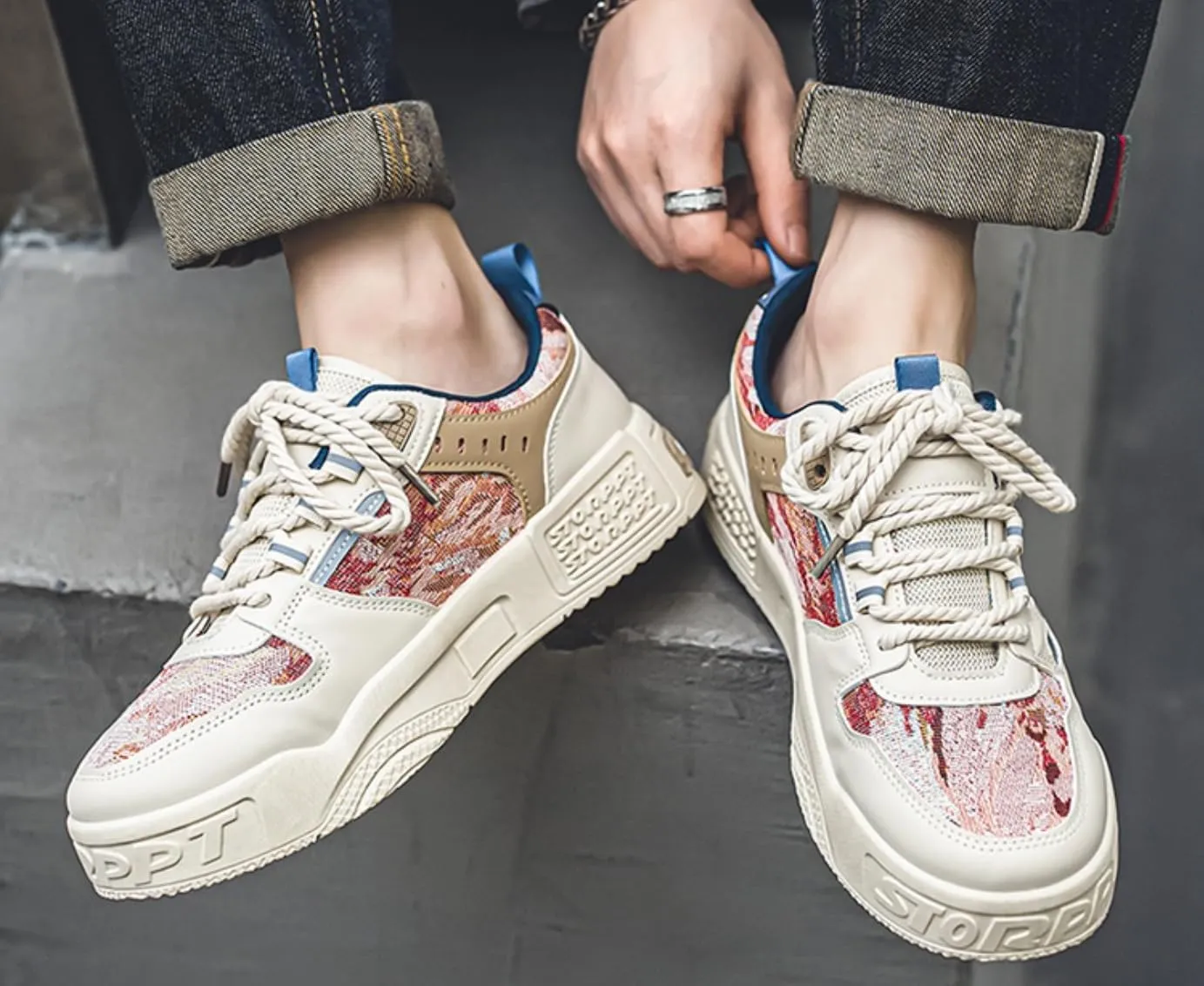 Men's Trendy Stylish Sneakers - Comfortable and Durable for Street Style and Skateboarding - Fashion Trendy Design