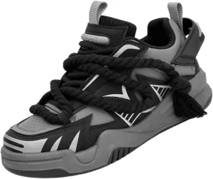 Men's Trendy Stylish Sneakers, Comfortable Wear-Resistant Skateboard Shoes for All Seasons, Street Style Footwear