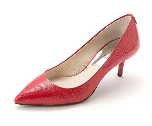 Michael Kors Flex Kitten Pump Pointed Toe Classic Pumps Chili Patent Size 95