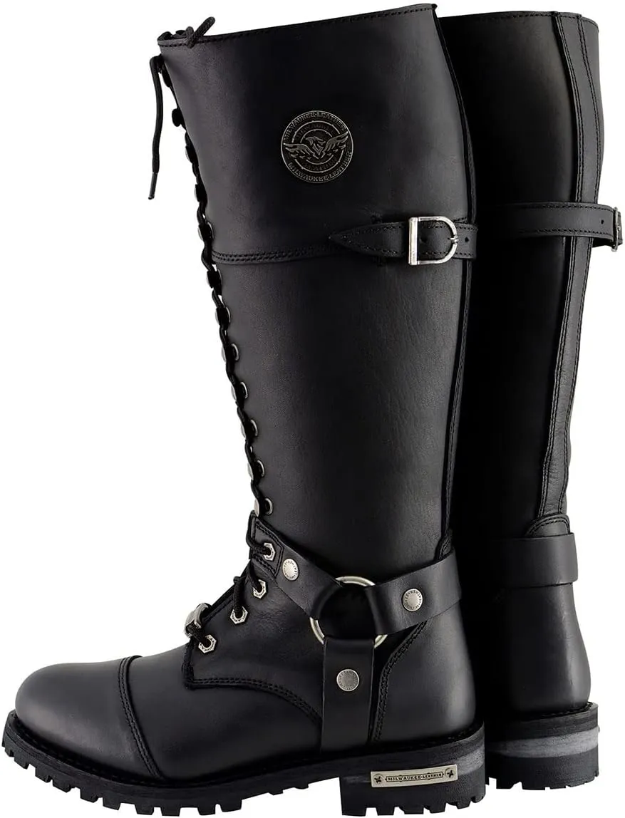 Milwaukee Leather Women's Premium Leather Motorcycle Harness Boots Collection MBL - 10
