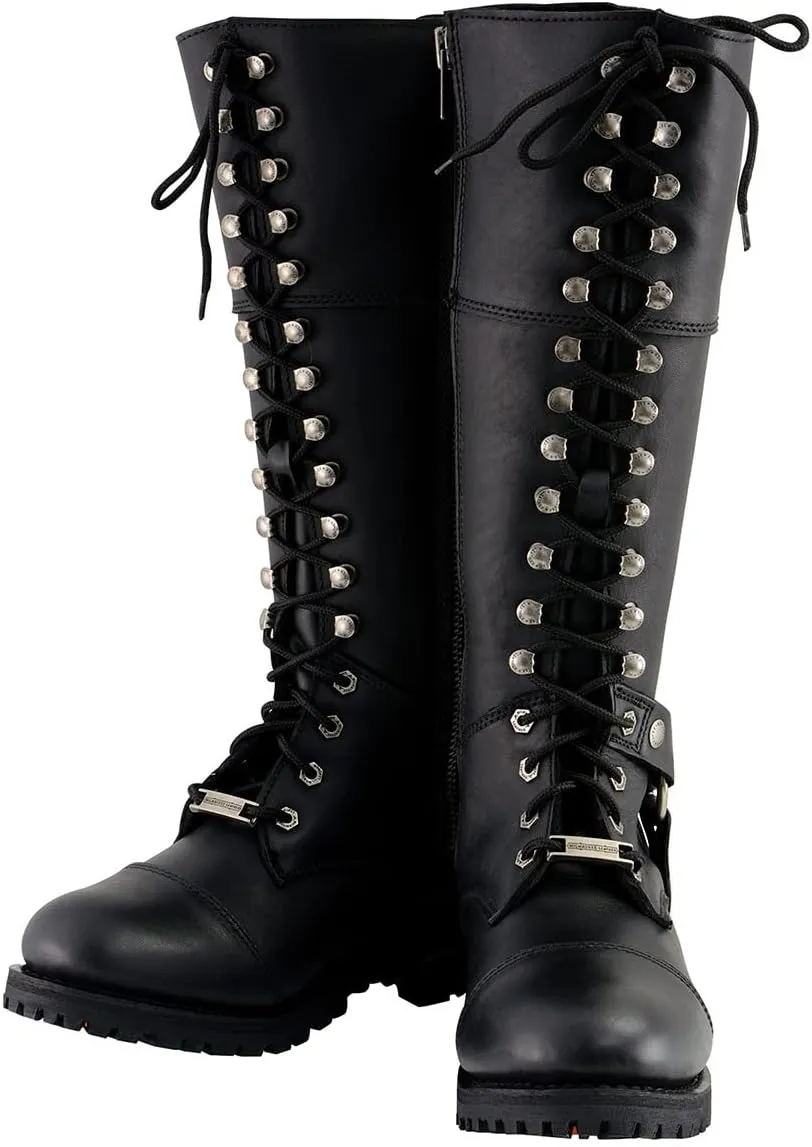 Milwaukee Leather Women's Premium Leather Motorcycle Harness Boots Collection MBL - 10
